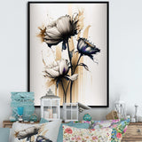 White Gerbera Flower On Golden Beige Paint II