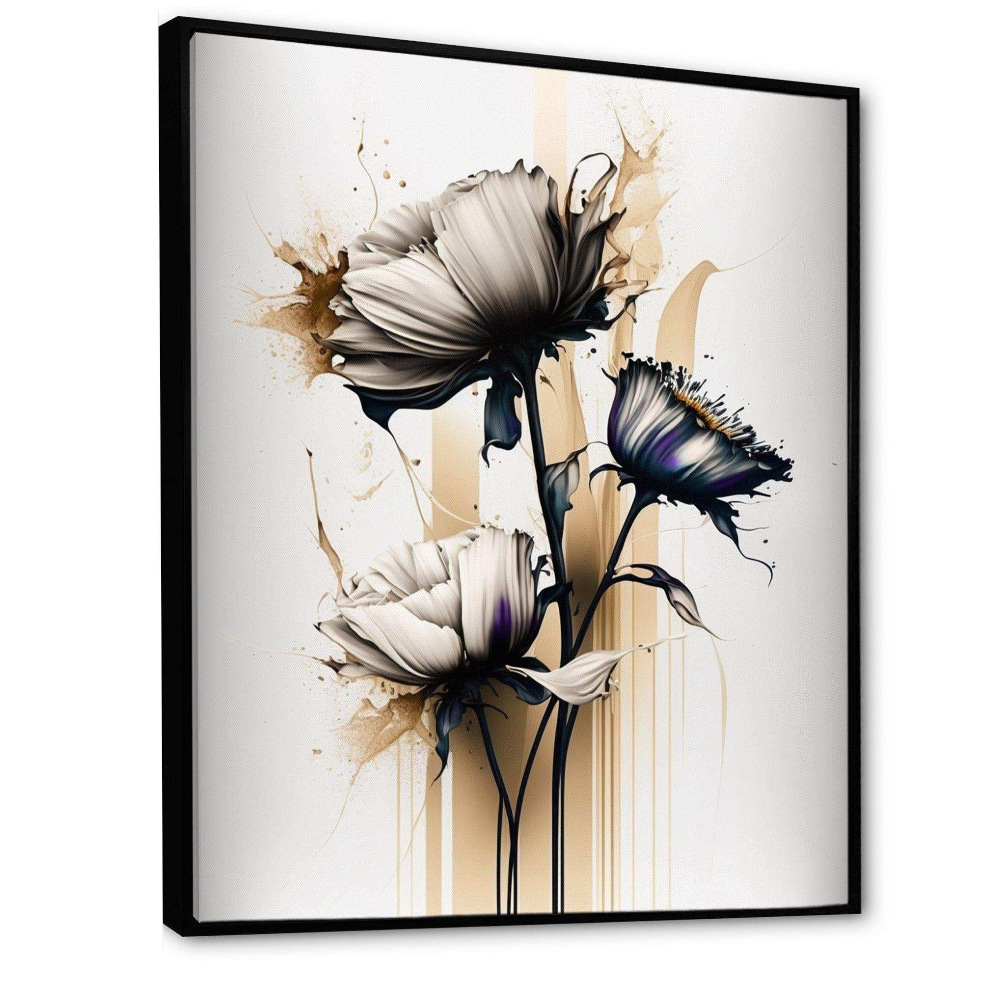 White Gerbera Flower On Golden Beige Paint II