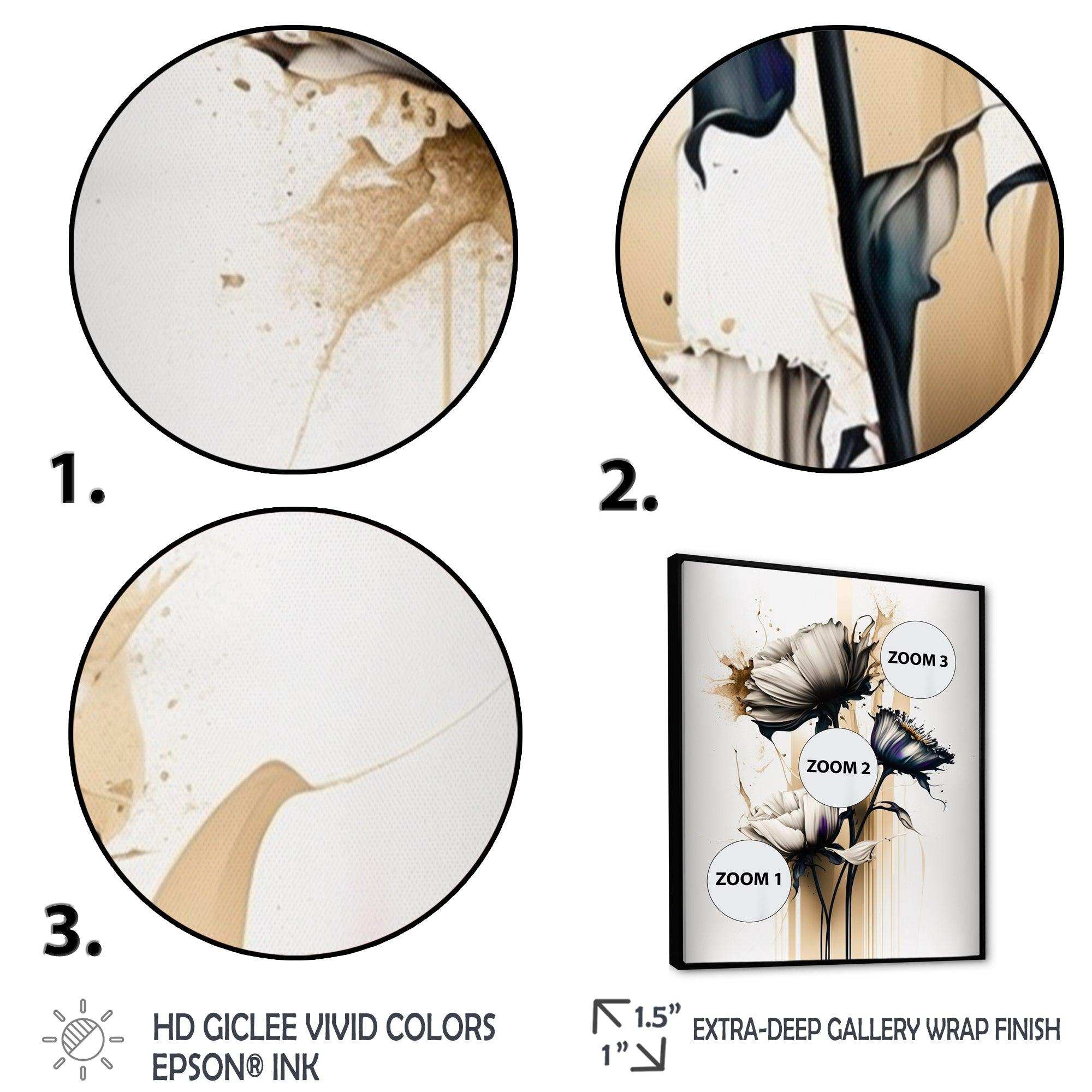 White Gerbera Flower On Golden Beige Paint II