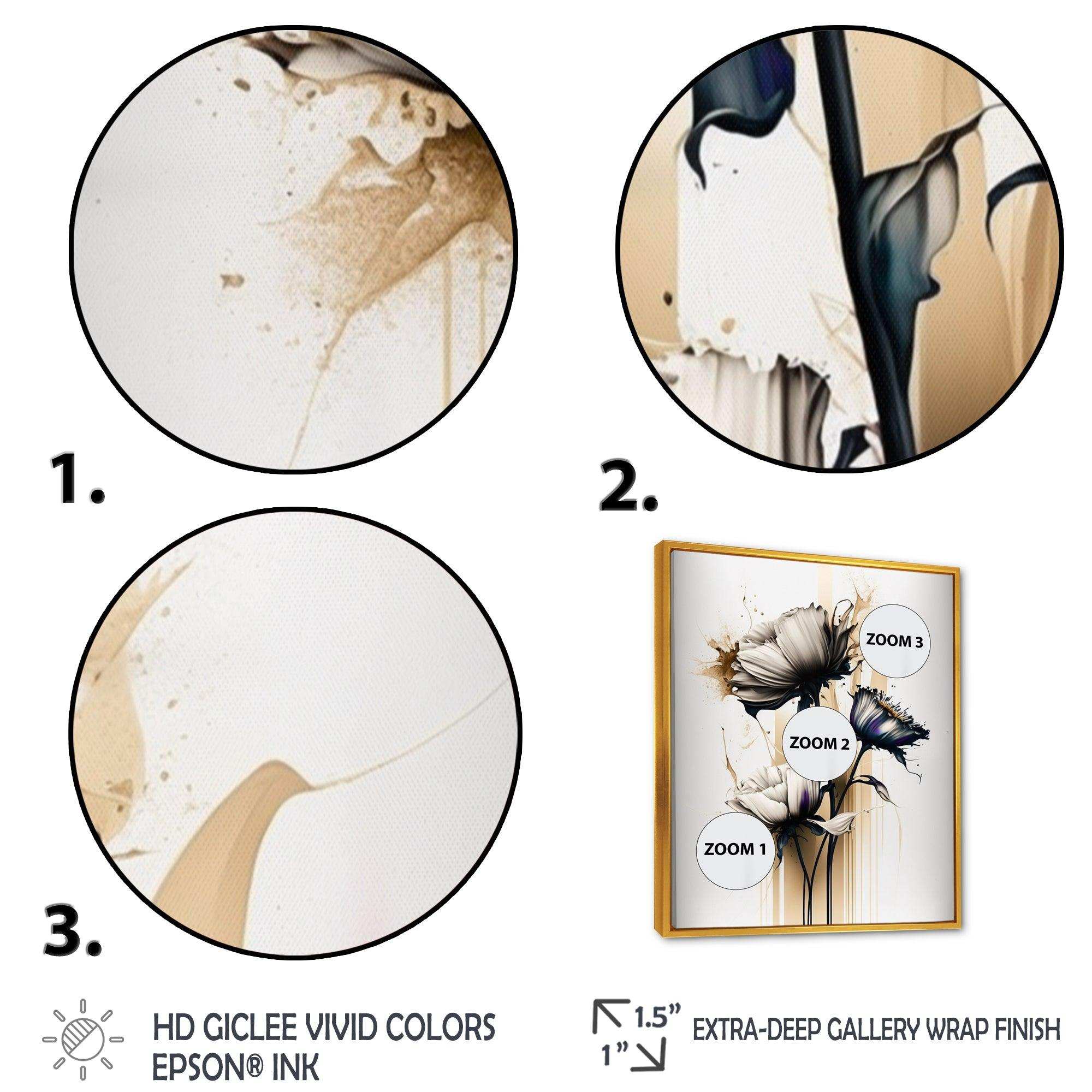 White Gerbera Flower On Golden Beige Paint II