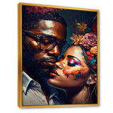 Loving Couple Kissing Floral Design III