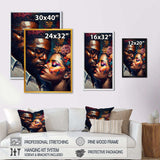 Loving Couple Kissing Floral Design III
