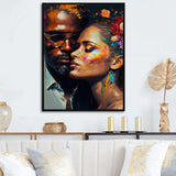 Loving Couple Kissing Floral Design IV