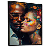 Loving Couple Kissing Floral Design IV