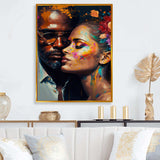 Loving Couple Kissing Floral Design IV