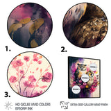 Cute Owls Floral Art I