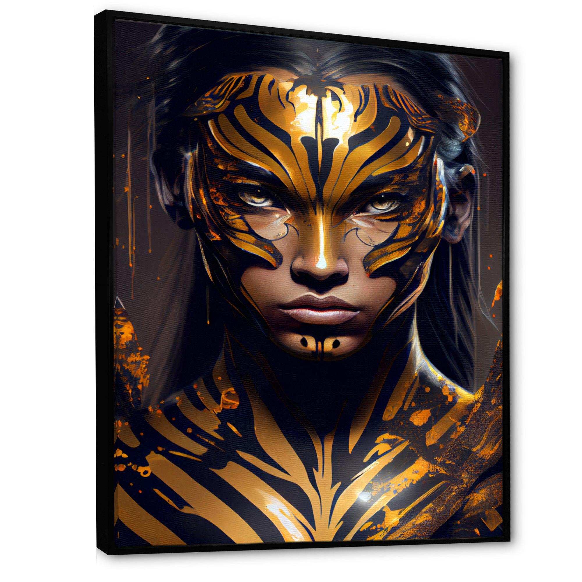 Black And Gold Tiger Woman VI