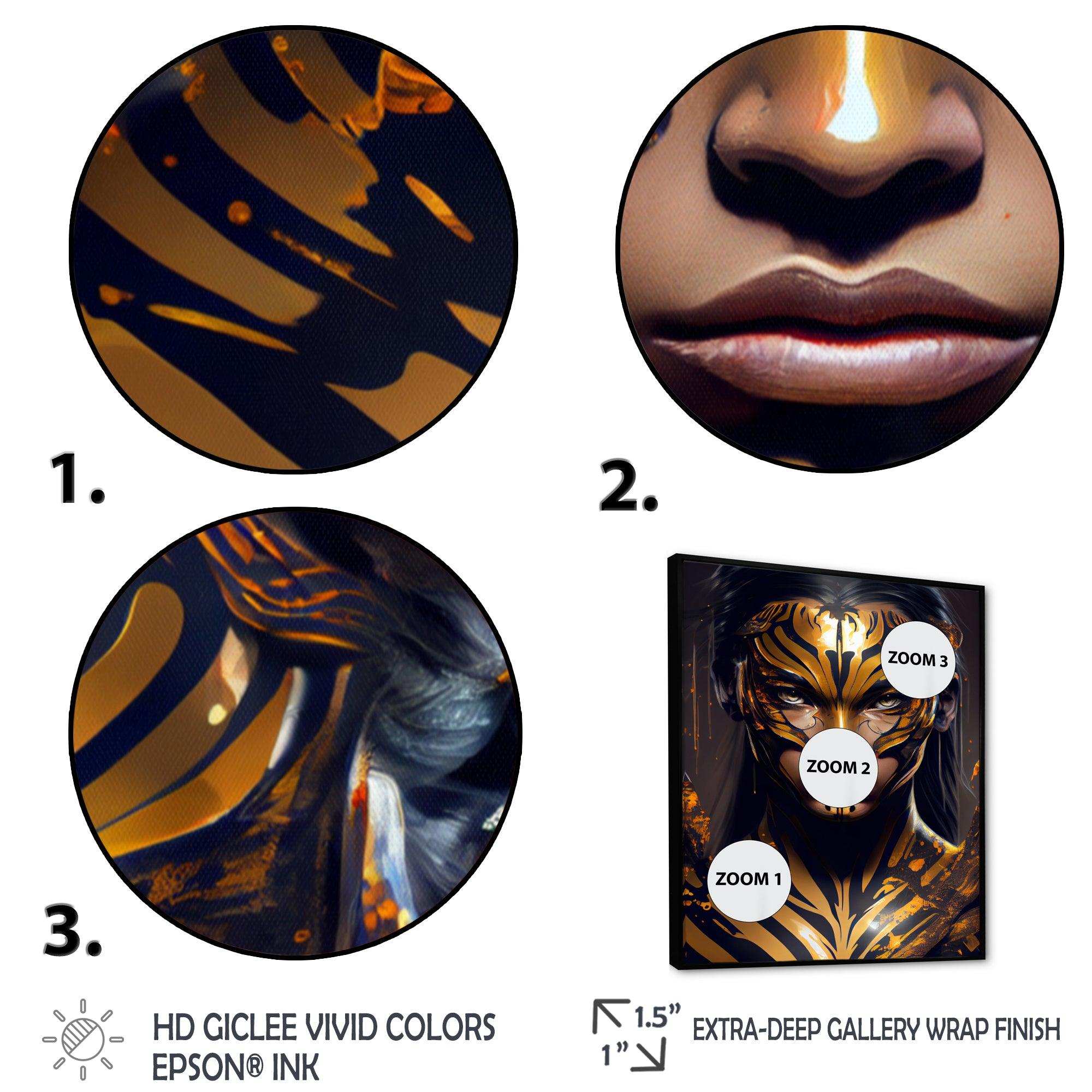 Black And Gold Tiger Woman VI