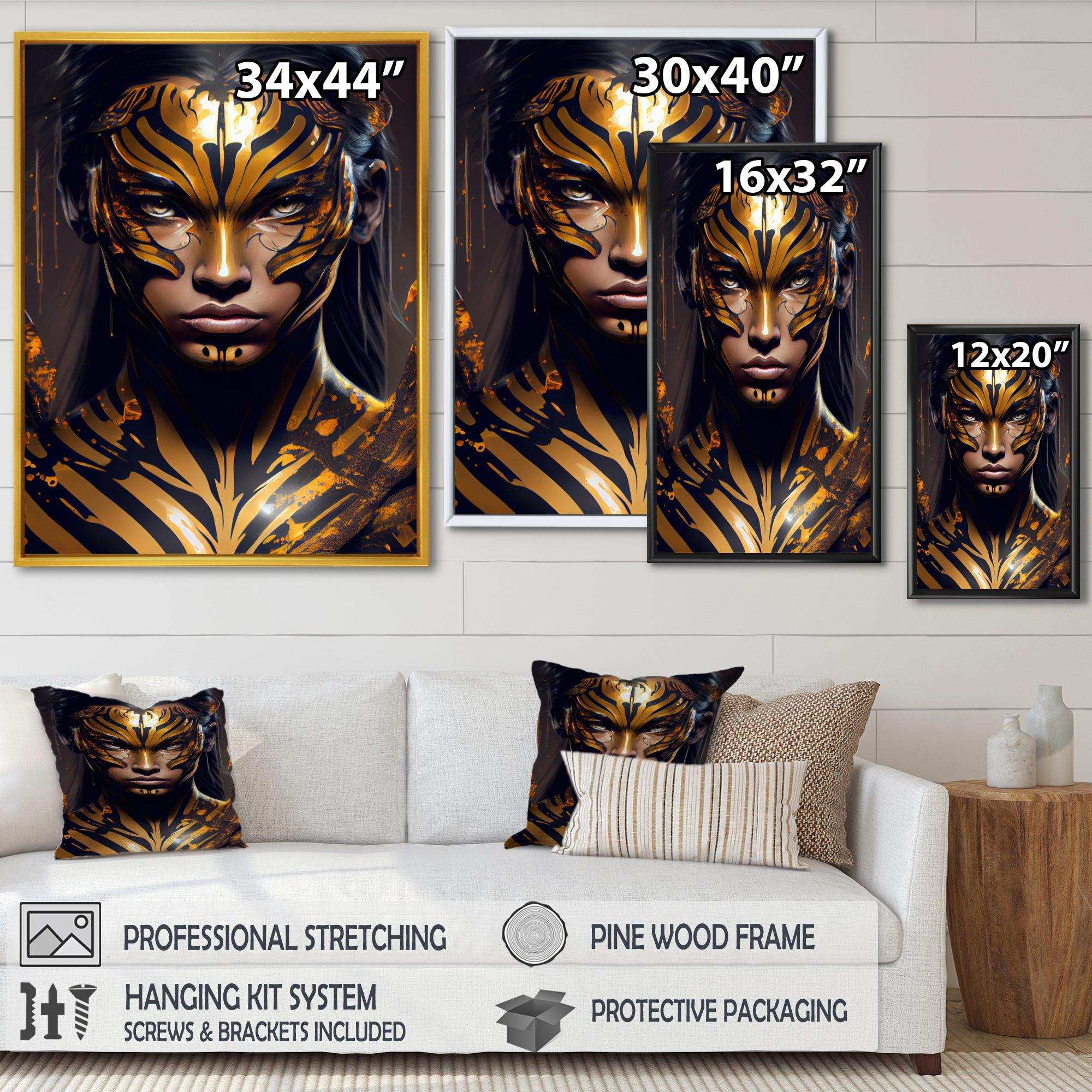 Black And Gold Tiger Woman VI