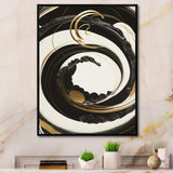 Black, Silver And Gold Blending Swirls VI - Modern Bedroom Wall Art