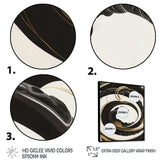 Black, Silver And Gold Blending Swirls VI - Modern Bedroom Wall Art