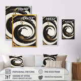 Black, Silver And Gold Blending Swirls VI - Modern Bedroom Wall Art