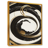 Black, Silver And Gold Blending Swirls VI - Modern Bedroom Wall Art