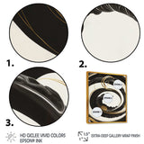 Black, Silver And Gold Blending Swirls VI - Modern Bedroom Wall Art