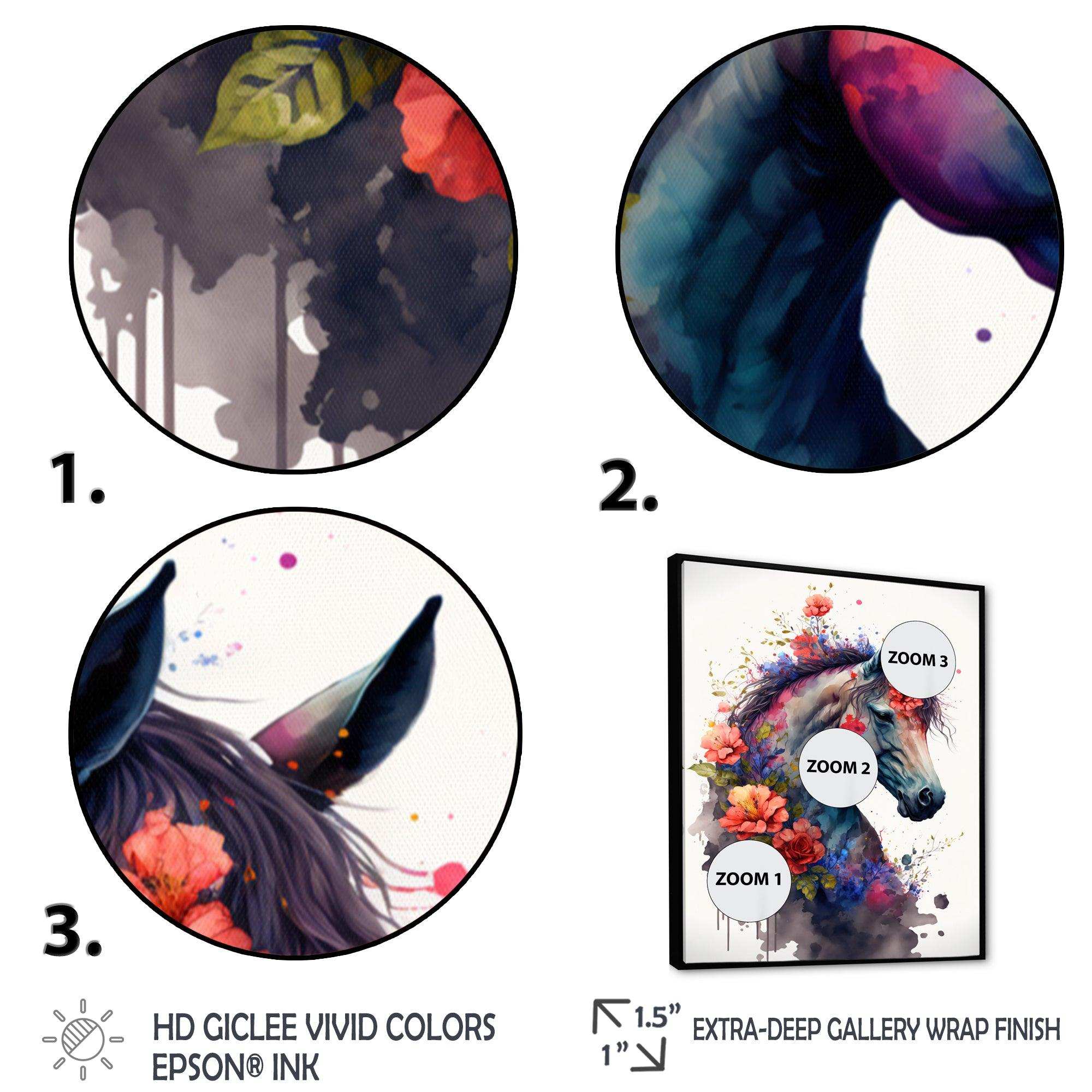 Cute Horse Floral Art I