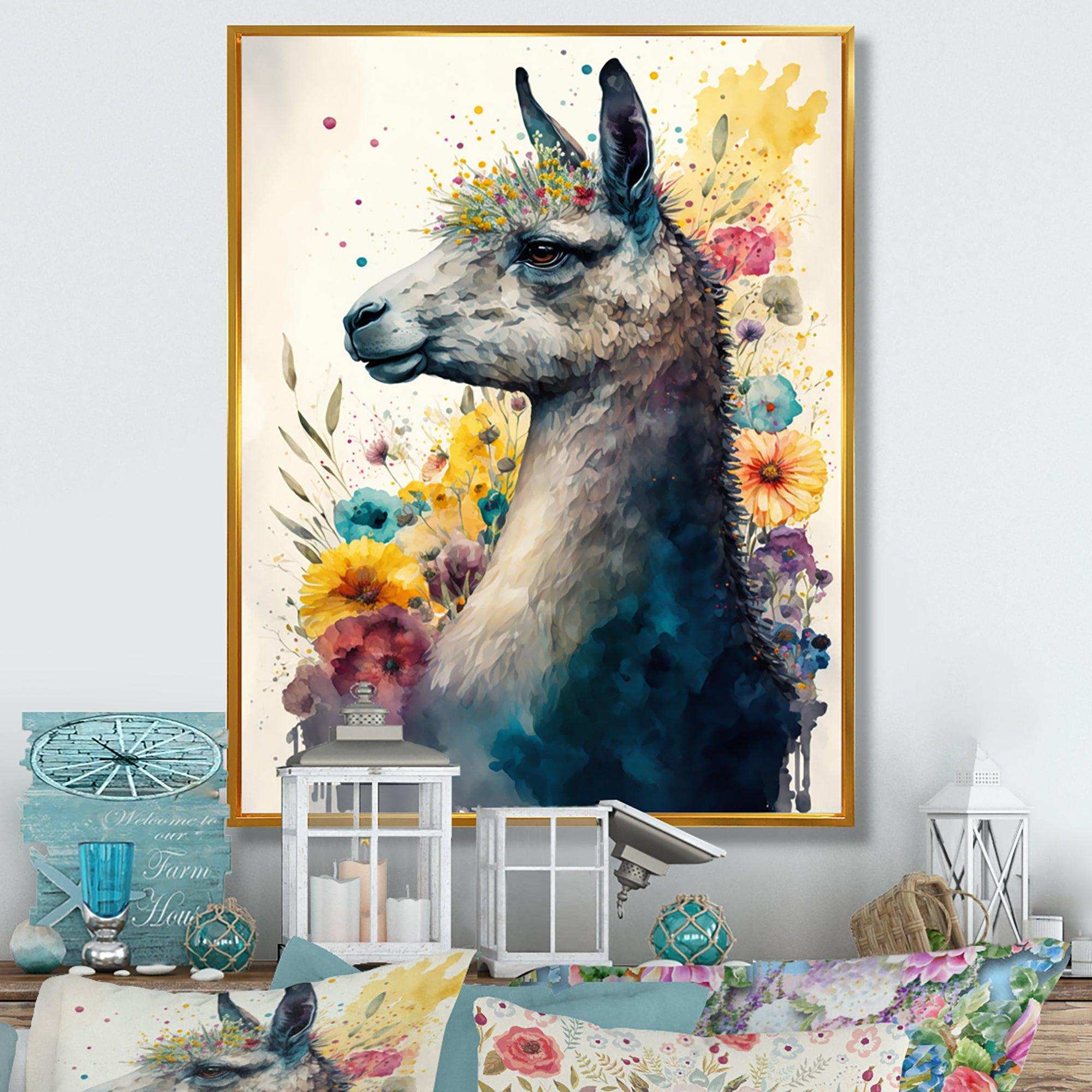 Cute Llama Floral Art II