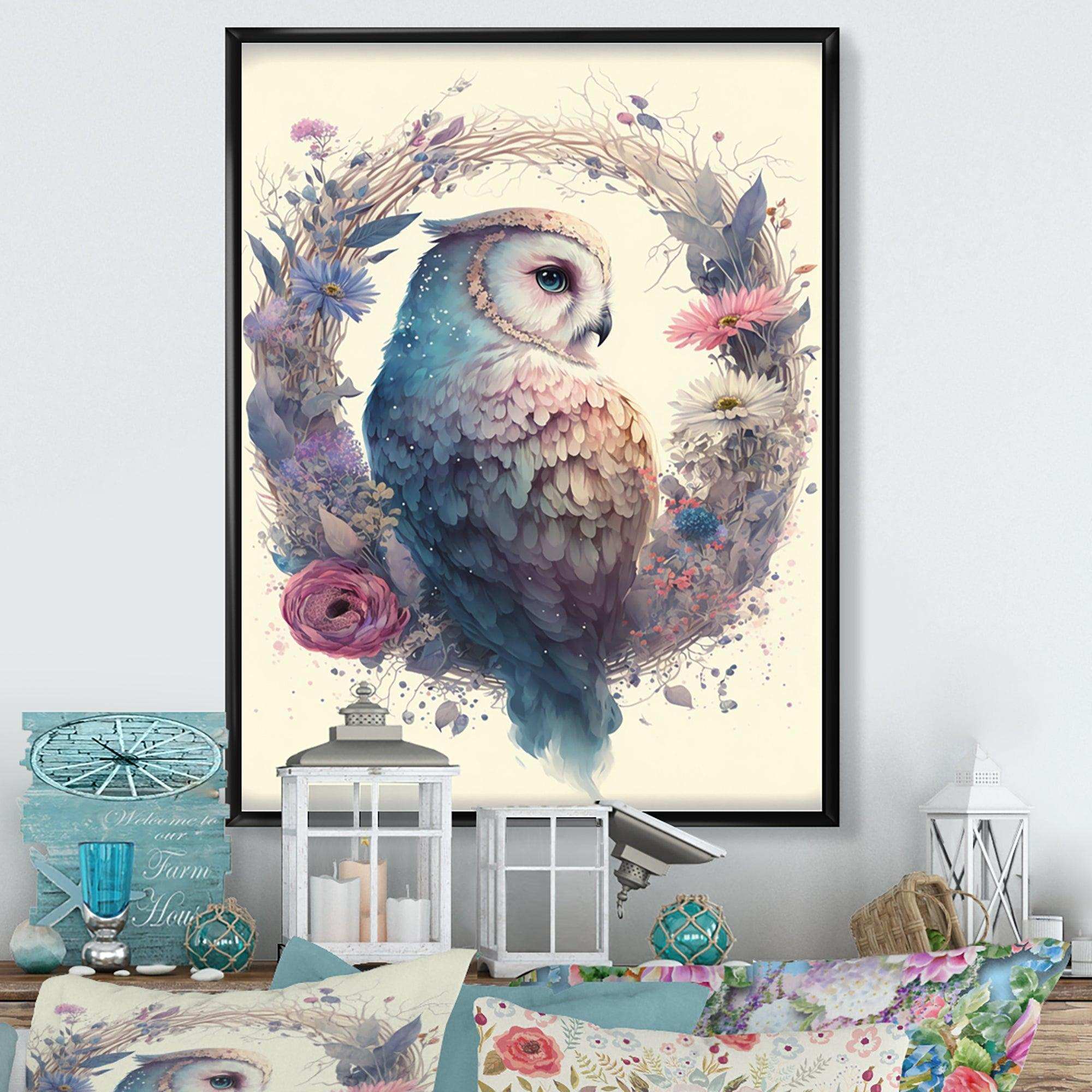 Cute Owls Floral Art III