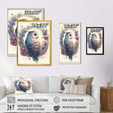 Cute Owls Floral Art III