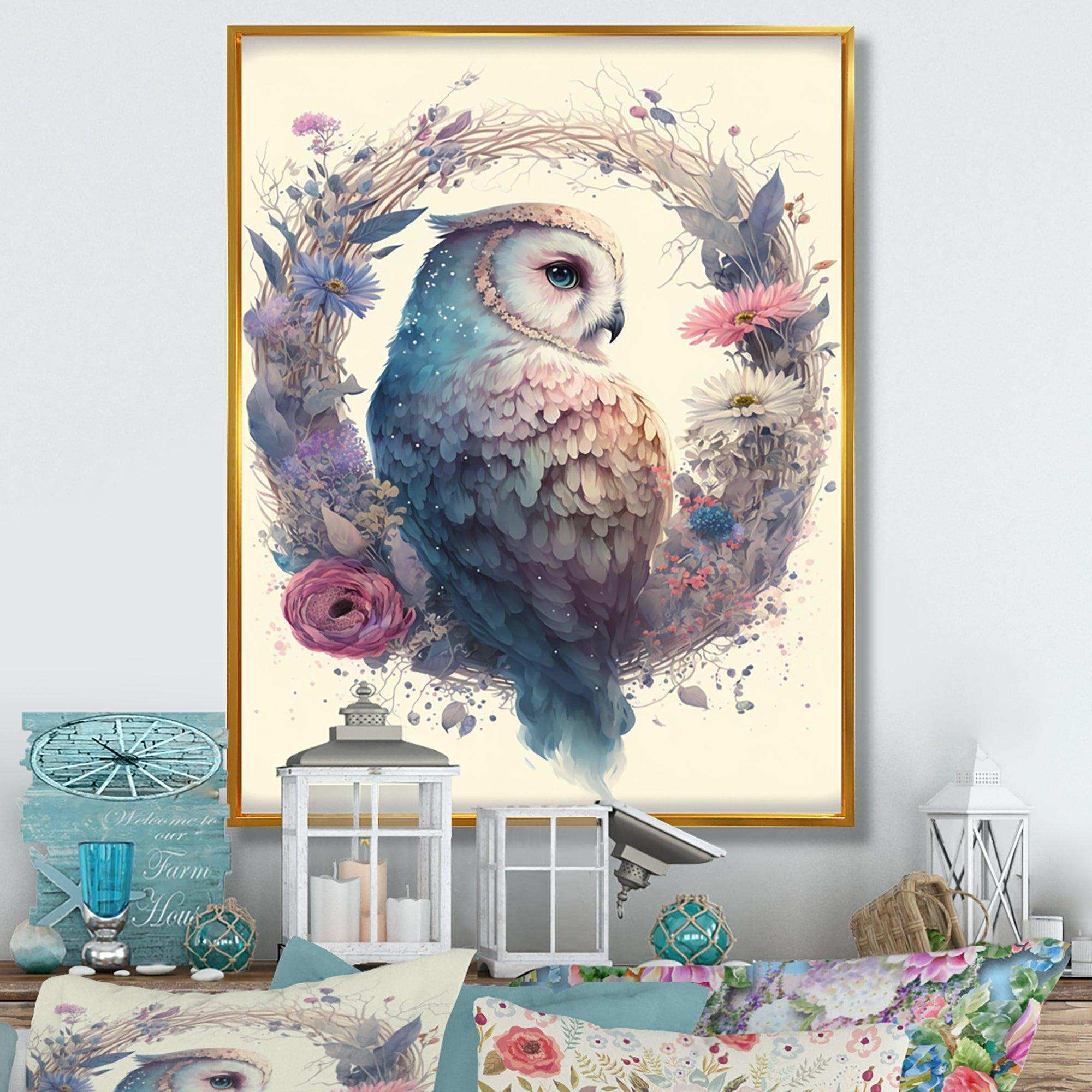 Cute Owls Floral Art III