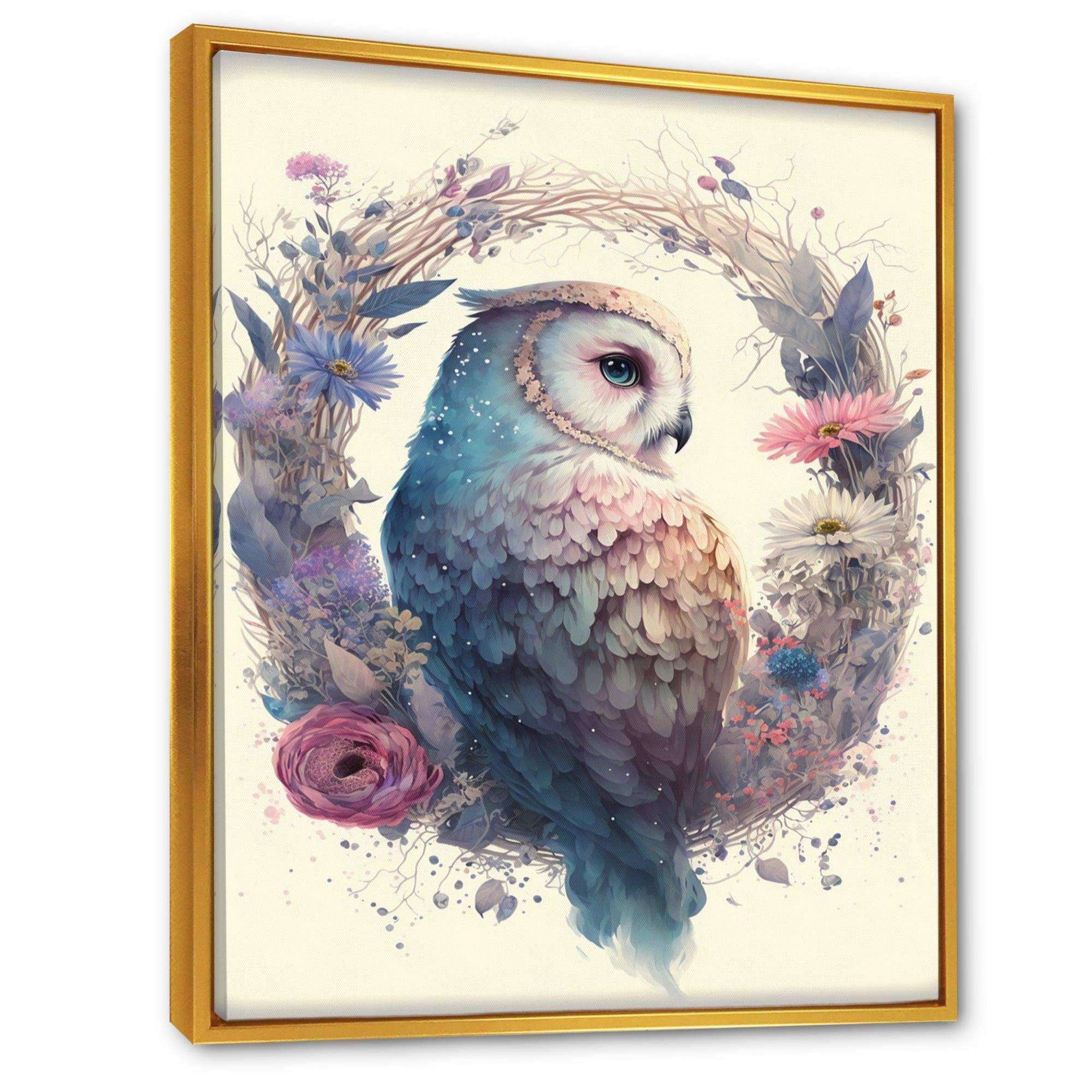 Cute Owls Floral Art III
