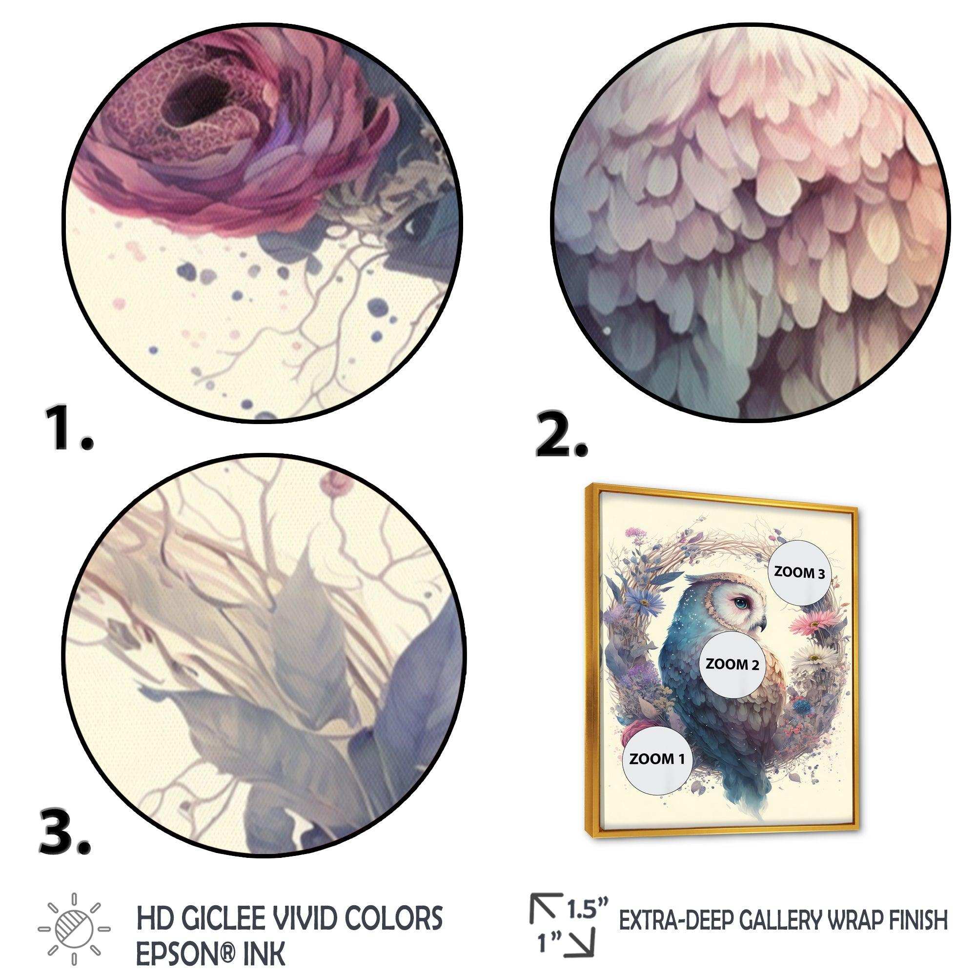 Cute Owls Floral Art III