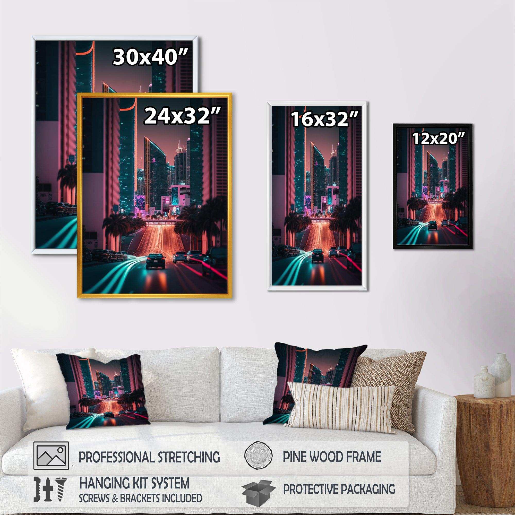 Futuristic Miami Neon Art I
