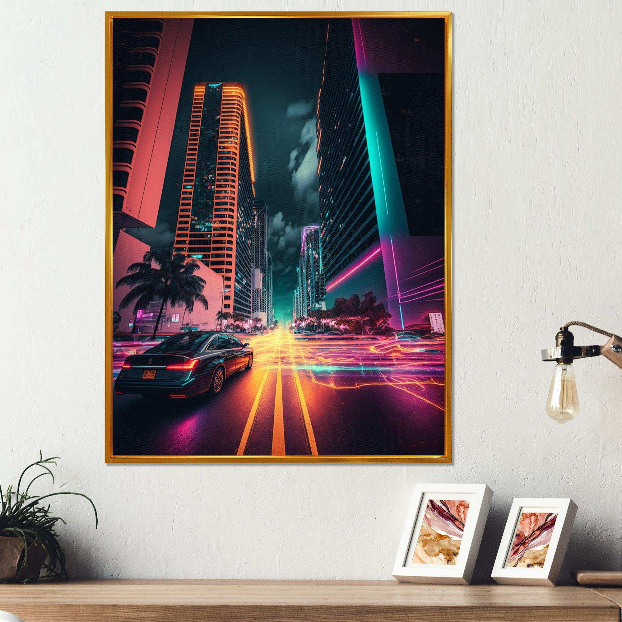 Futuristic Miami Neon Art V
