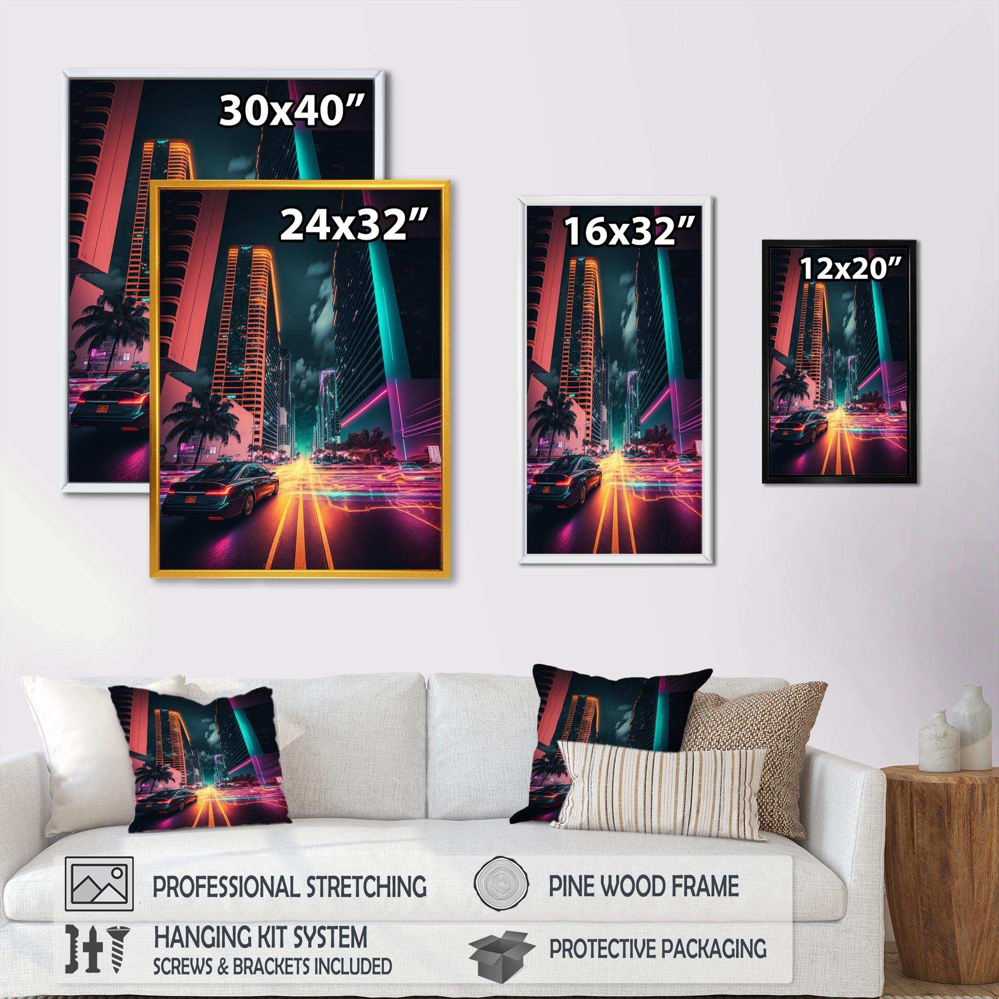 Futuristic Miami Neon Art V