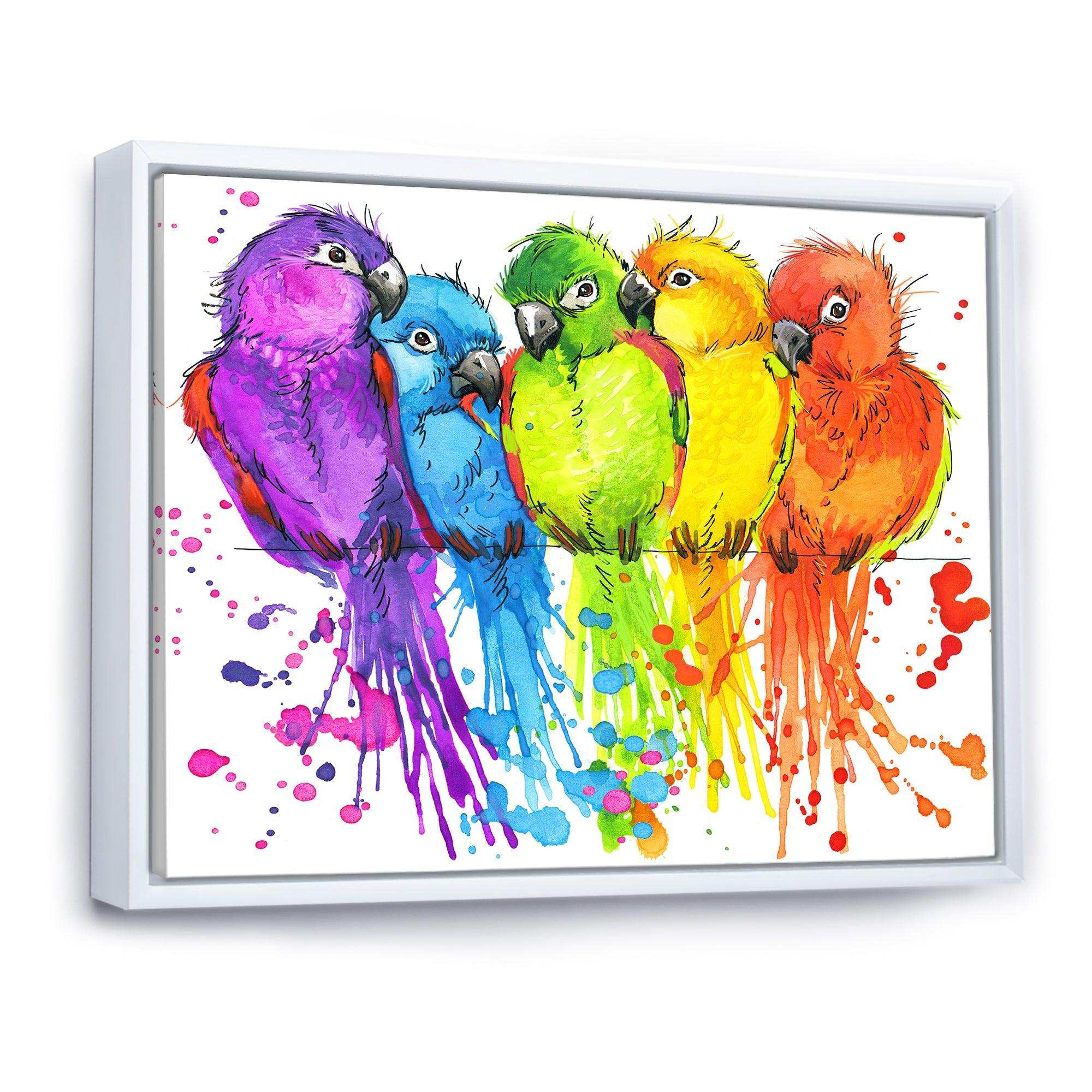Colorful Parrots - Traditional Living Room Wall Decor
