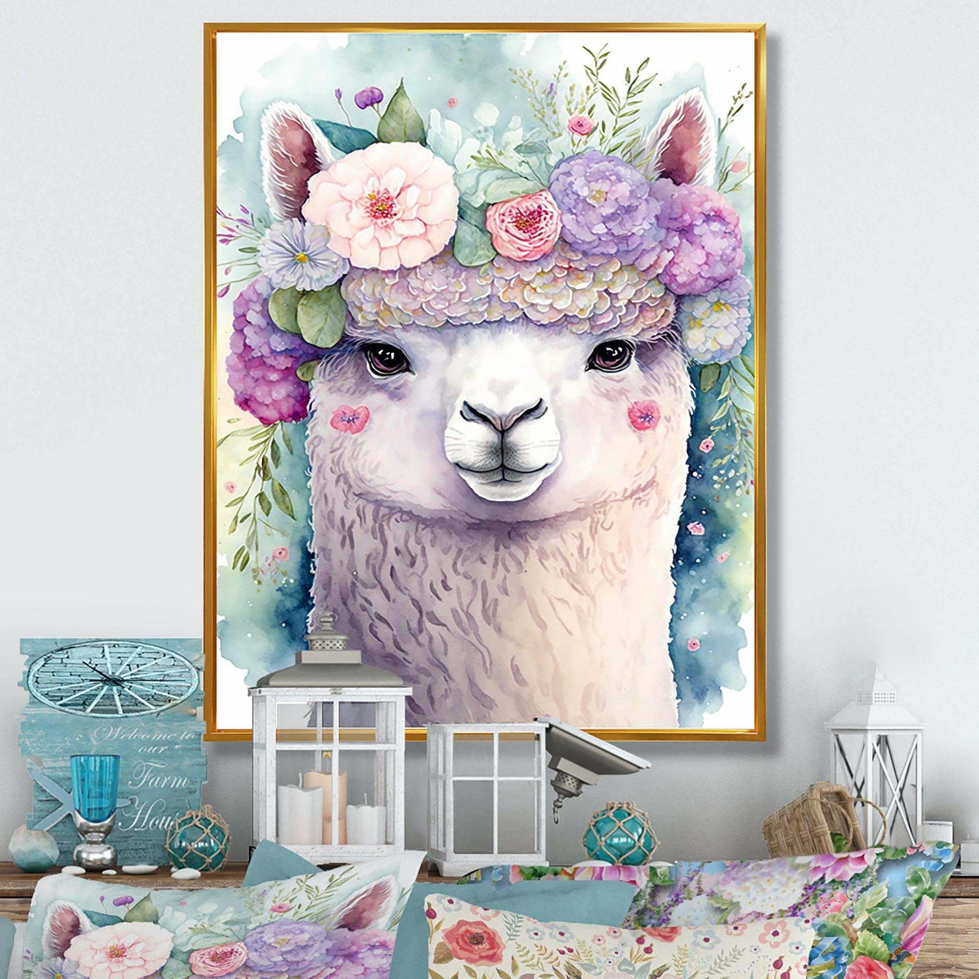 Flower Alpaca Watercolour II