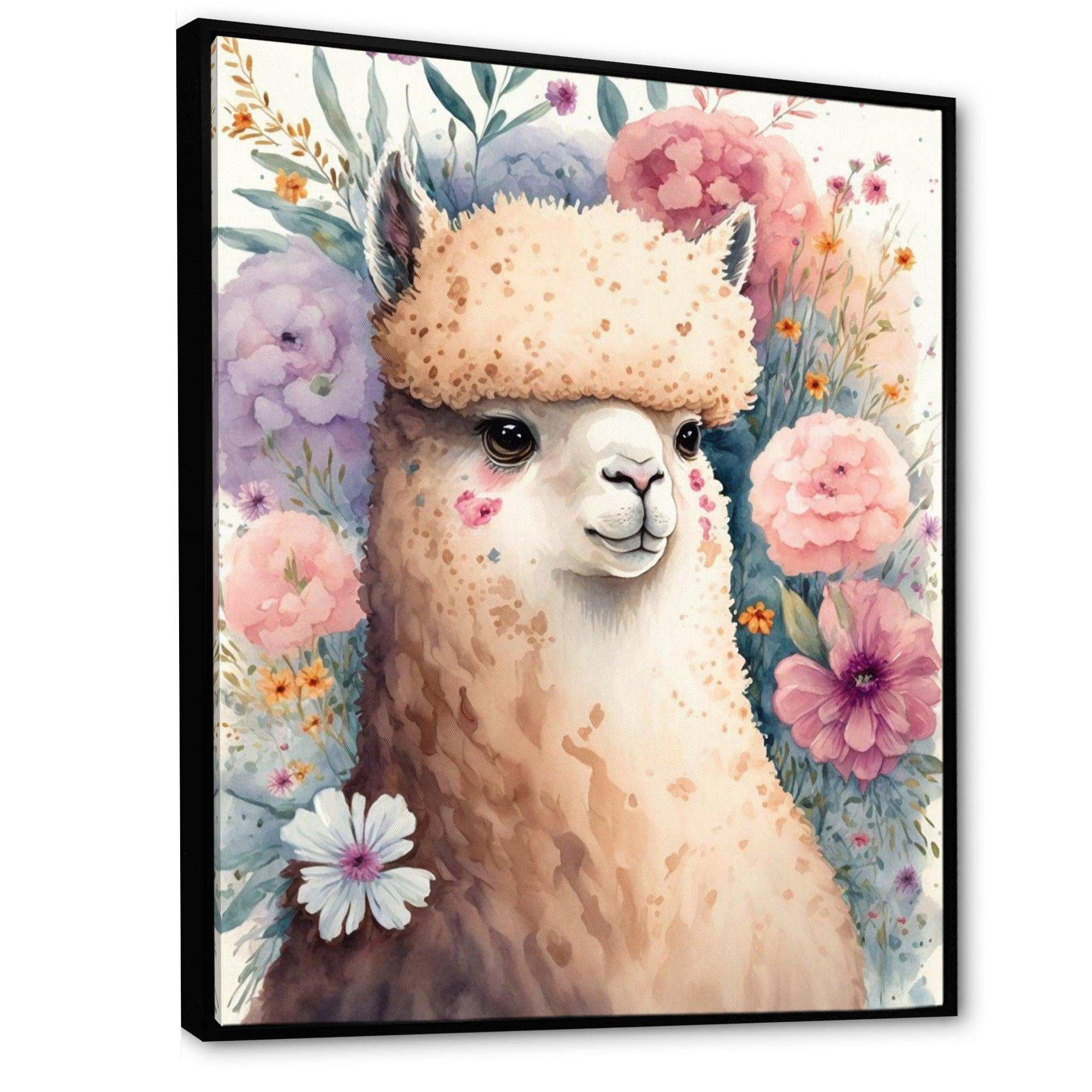 Flower Alpaca Watercolour IV