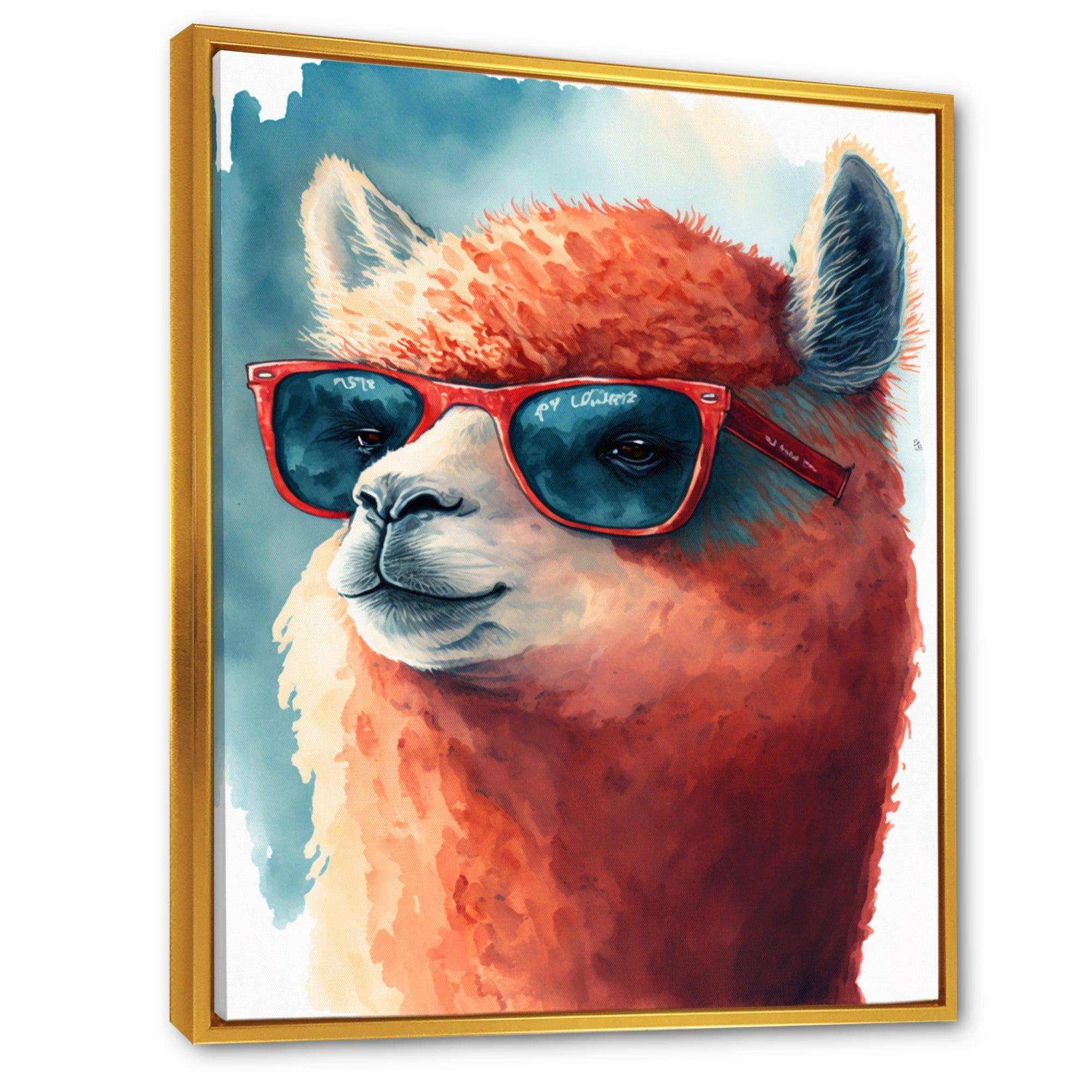 Cool Alpaca With Sunglasses Watercolour V