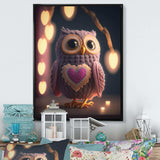 Cute Knitted Valentine Heart Owl I