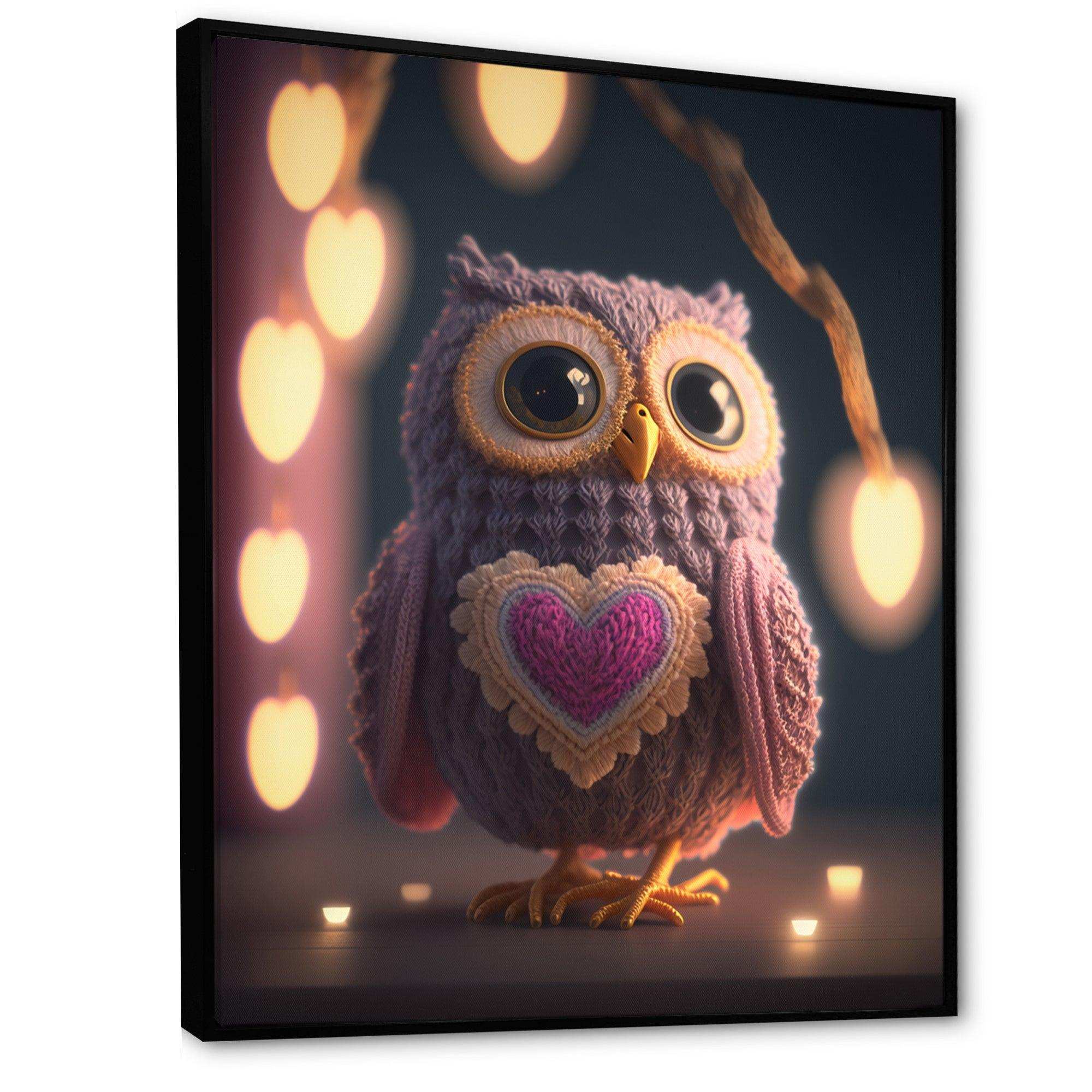 Cute Knitted Valentine Heart Owl I
