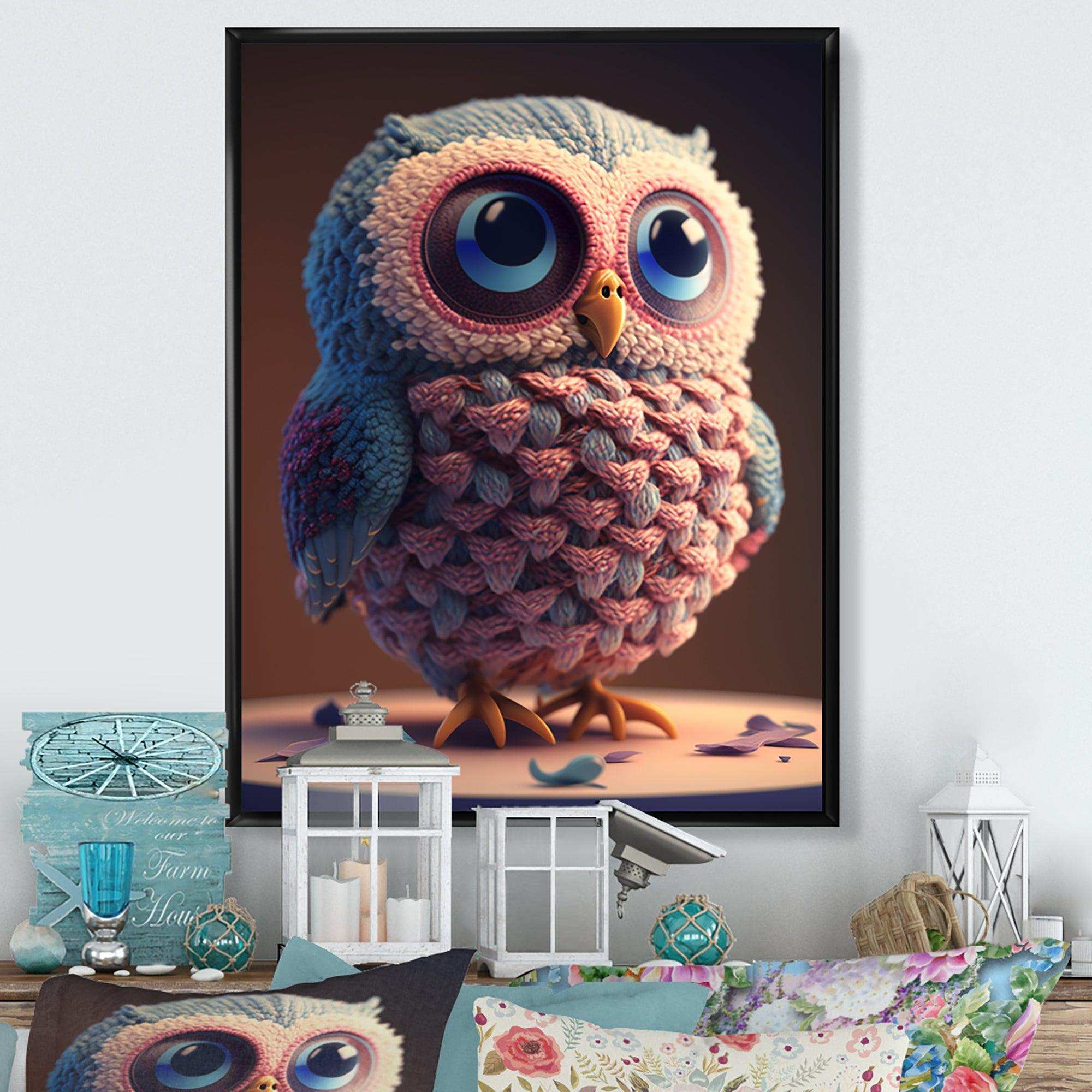 Cute Knitted Valentine Heart Owl III