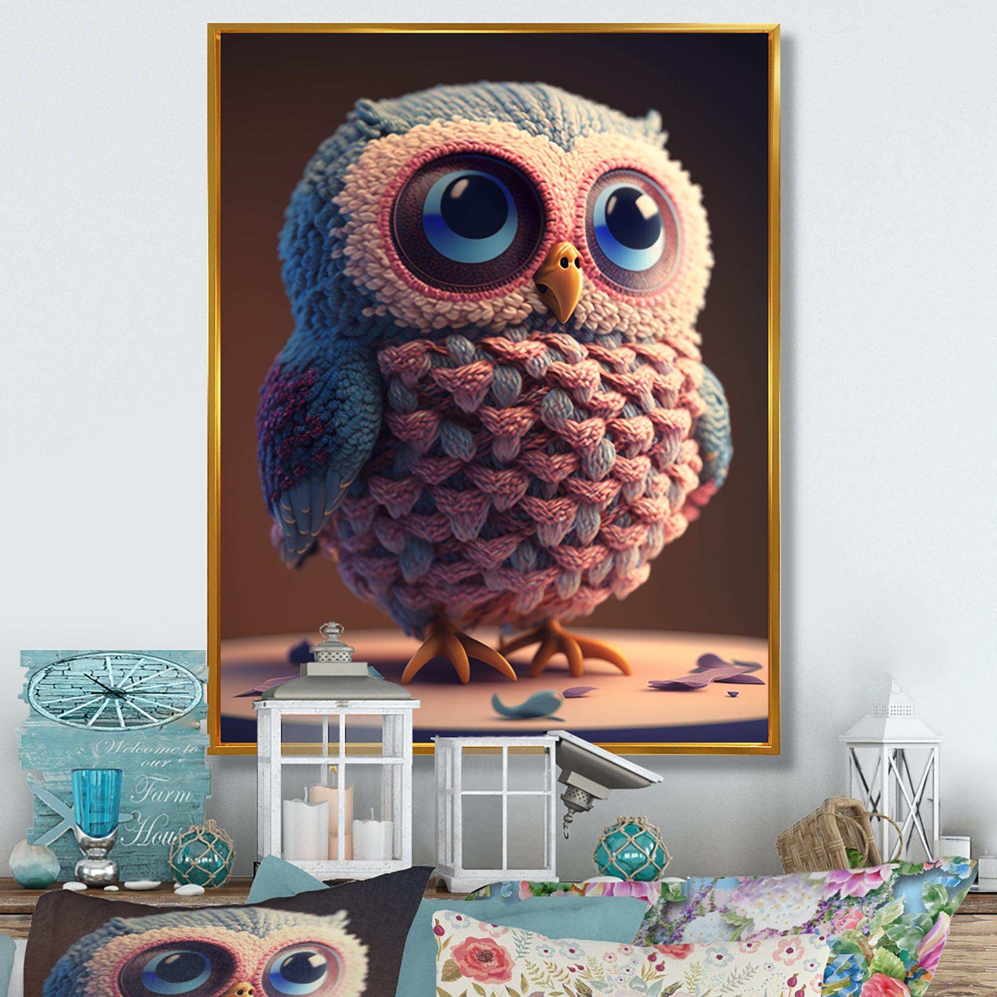Cute Knitted Valentine Heart Owl III