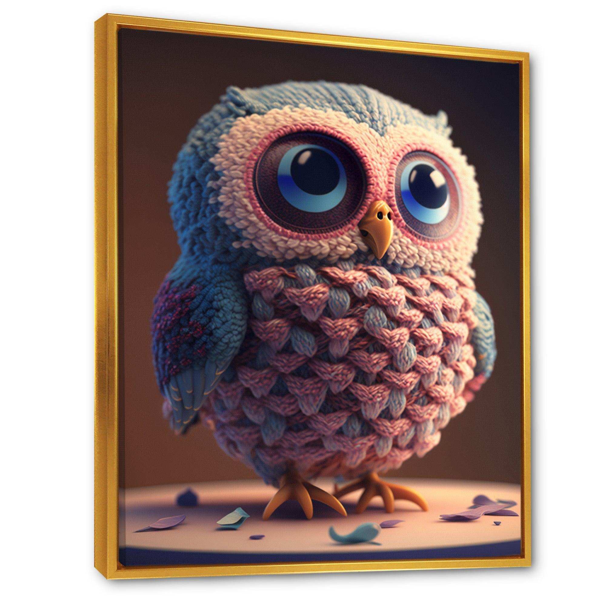 Cute Knitted Valentine Heart Owl III