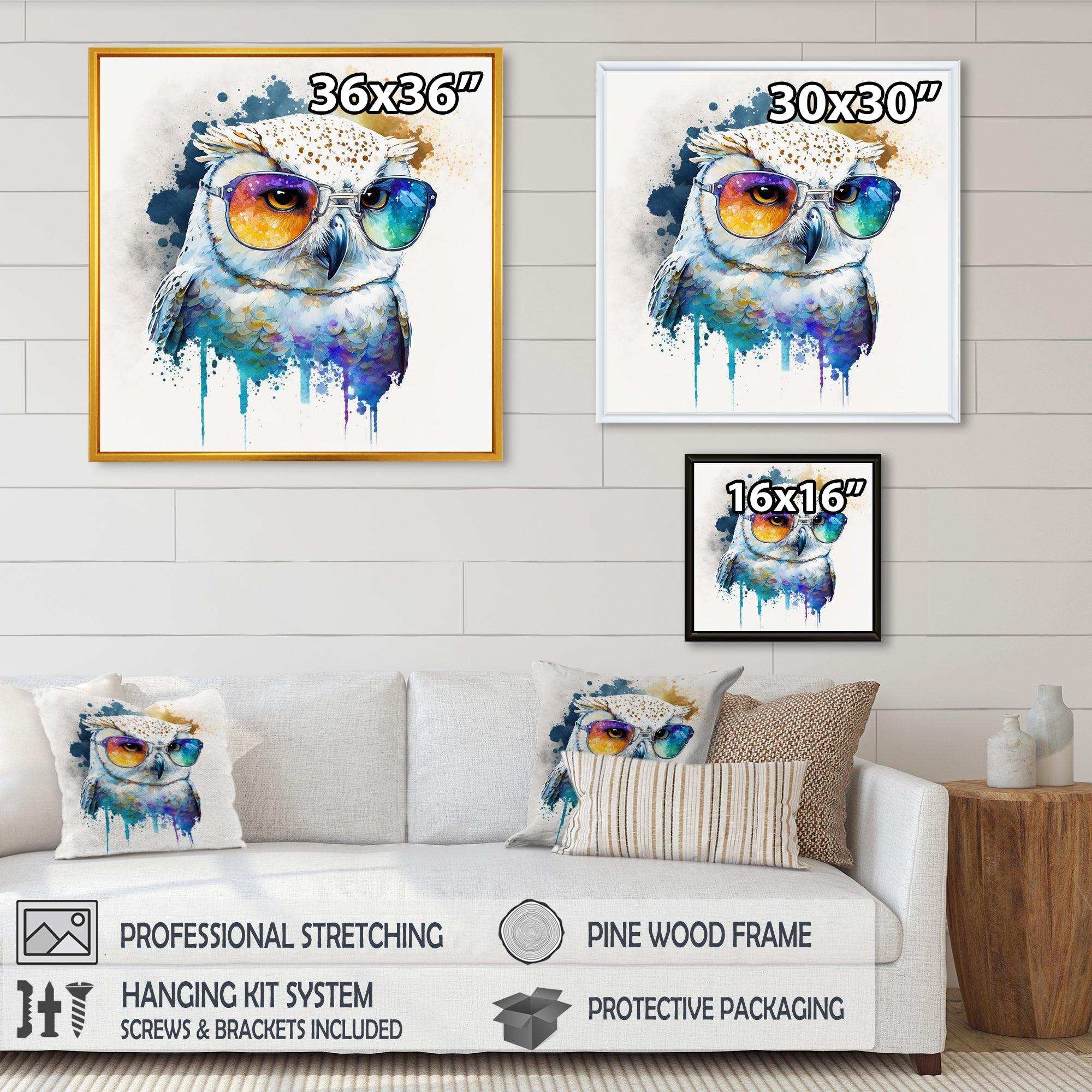 Cool White Owl With Funky Sunglasses IV