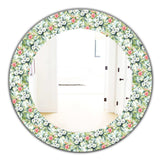Green Flowers 10' Traditional Mirror - Oval or Round Wall Mirror