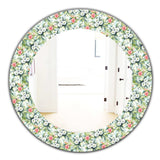 Green Flowers 10' Traditional Mirror - Oval or Round Wall Mirror