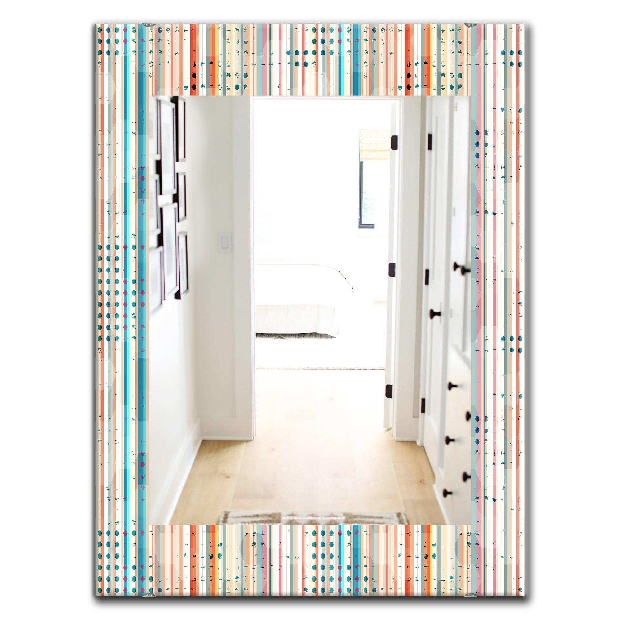 Grunge Line' Mid-Century Mirror - Oval or Round Wall Mirror
