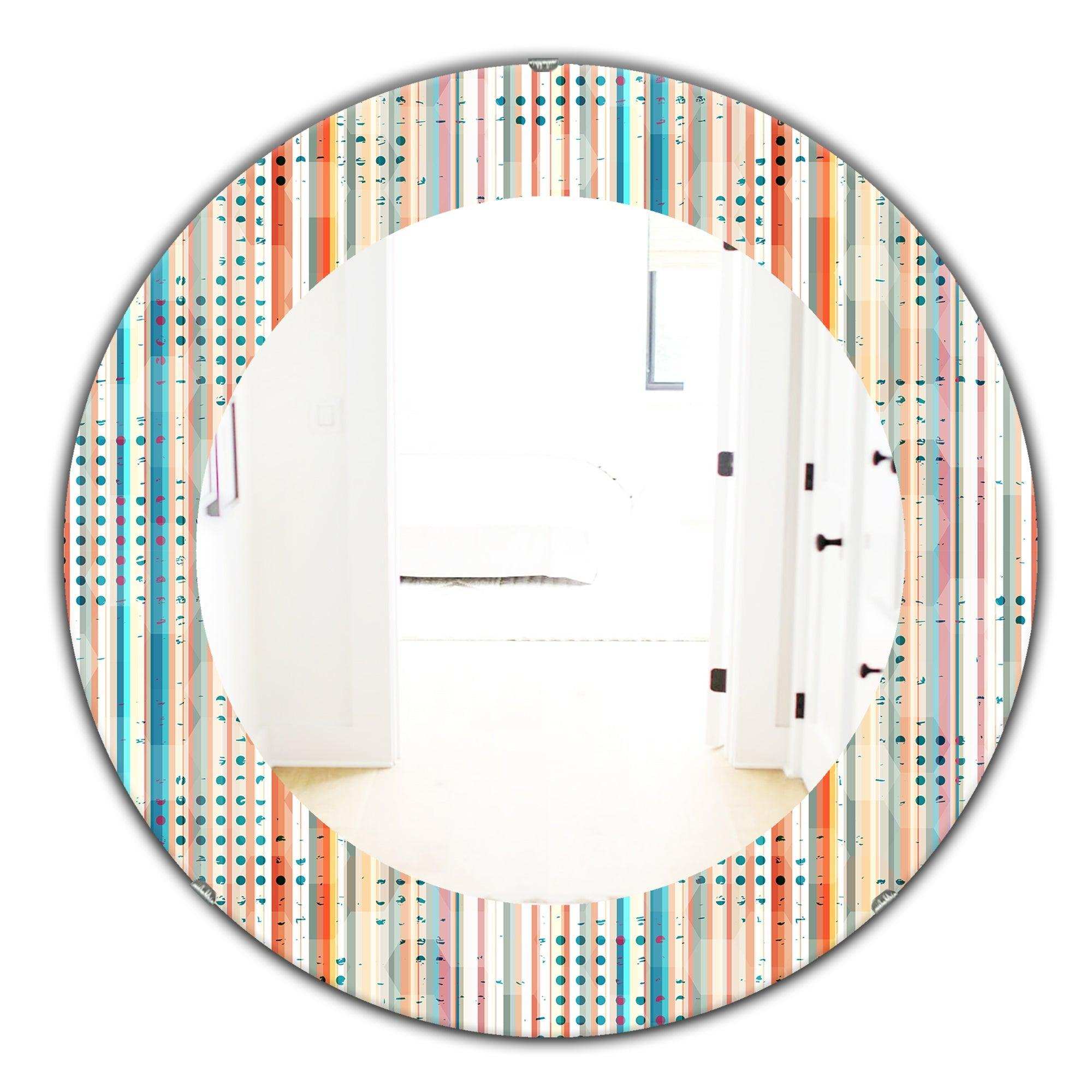 Grunge Line' Mid-Century Mirror - Oval or Round Wall Mirror