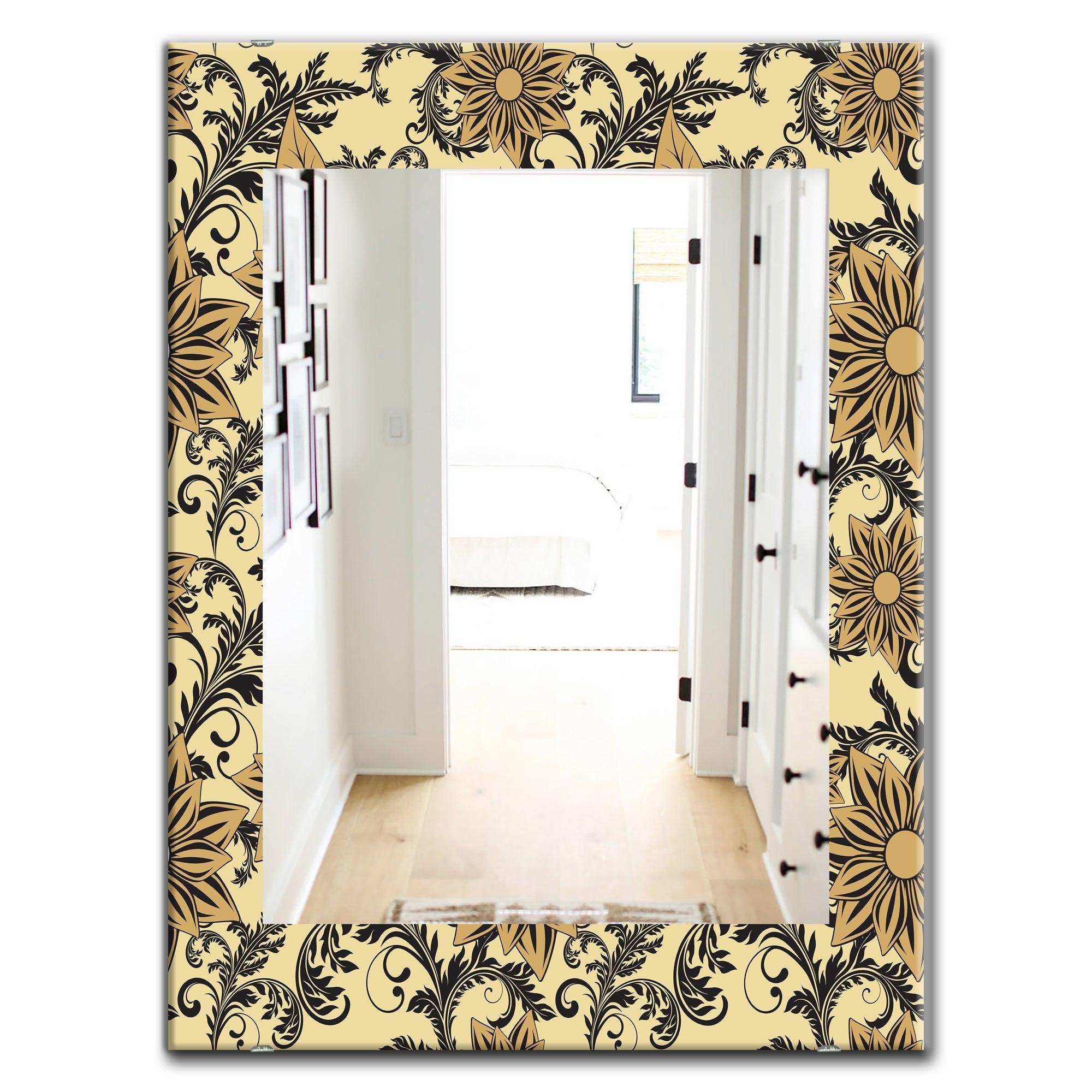 Floral' Mid-Century Mirror - Oval or Round Wall Mirror