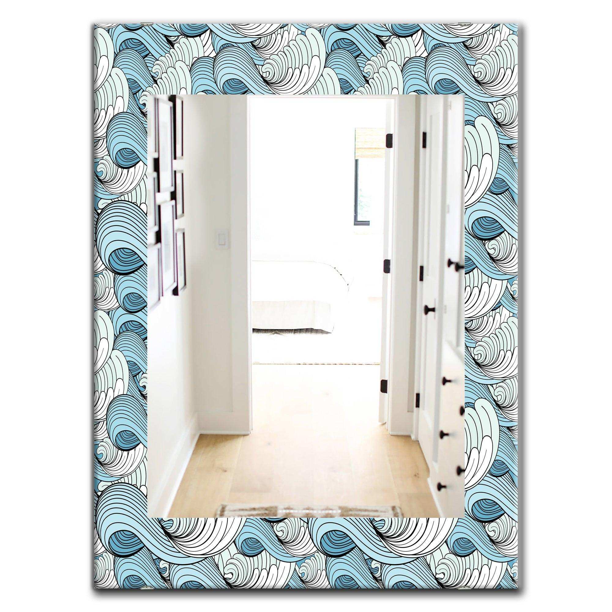 Great Wave Inspiration' Traditional Mirror - Oval or Round Wall Mirror