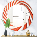 Orange Spiral' Modern Mirror - Oval or Round Wall Mirror
