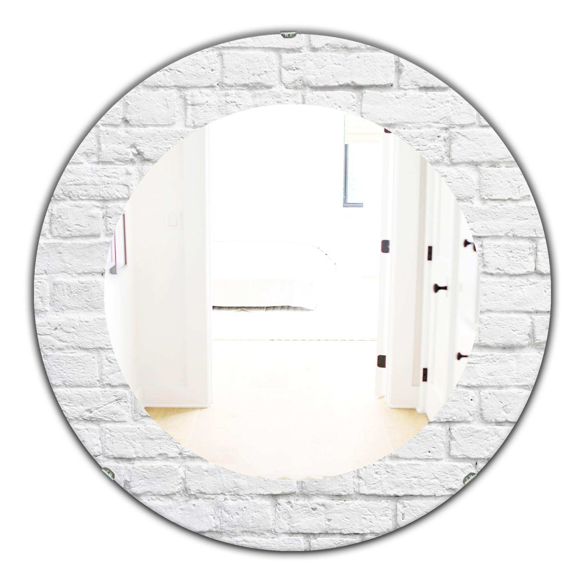 Stone 3 Traditional Mirror - Oval or Round Printed Wall Mirror