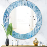 Geode Interior With Light Blue Crystals' Mid-Century Mirror - Oval or Round Wall Mirror