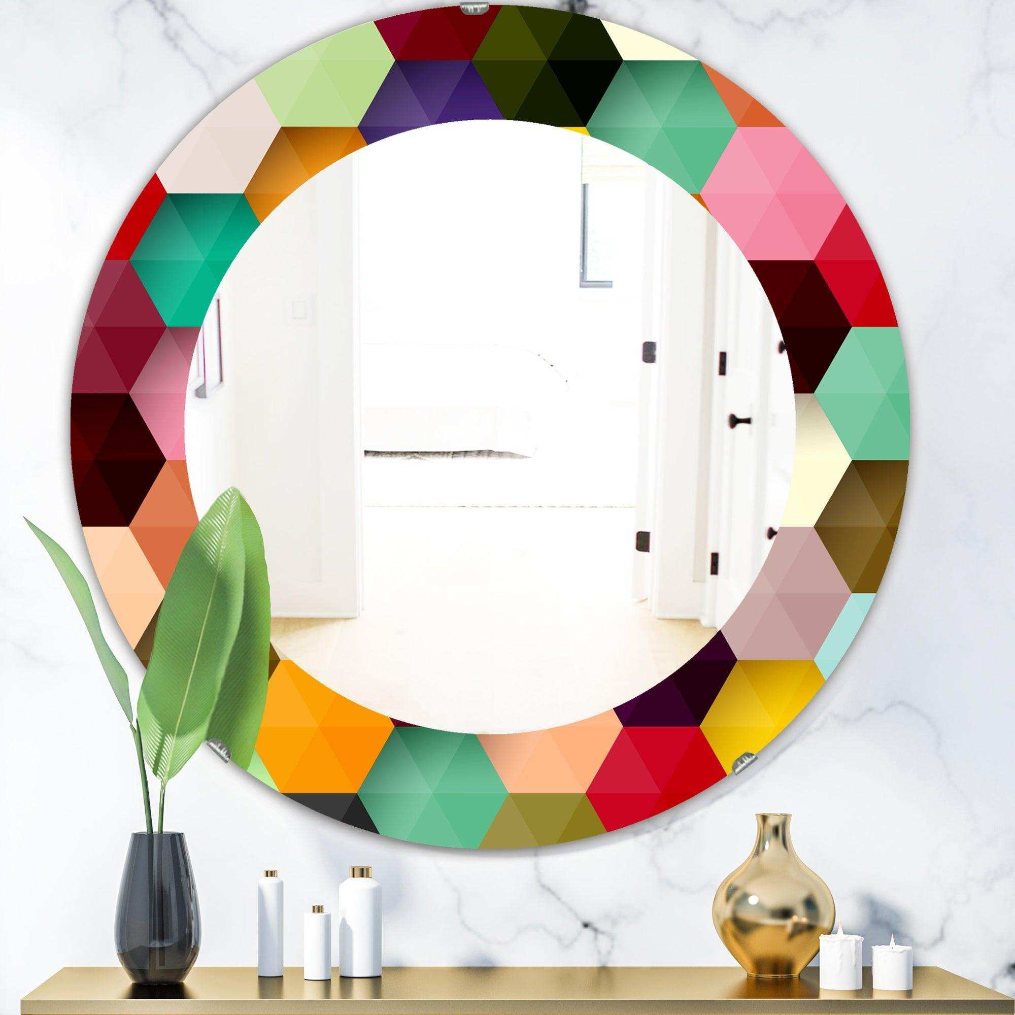 Honeycomb 5' Mid-Century Mirror - Oval or Round Wall Mirror