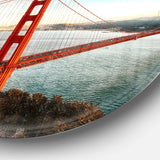Golden Gate Bridge in San Francisco - Coastal Metal Circle Wall Art