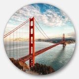 Golden Gate Bridge in San Francisco - Coastal Metal Circle Wall Art